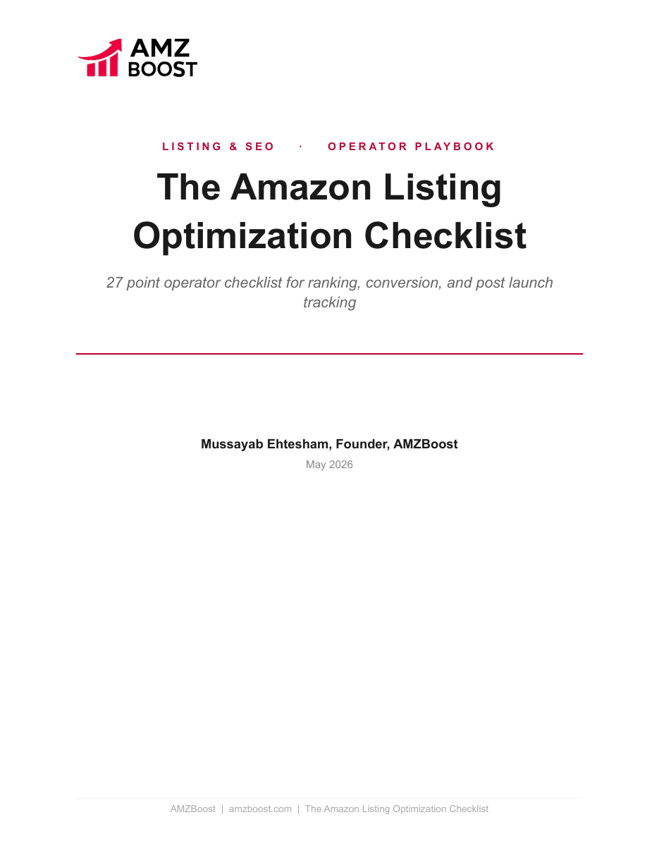 The Amazon Listing Optimization Checklist PDF cover